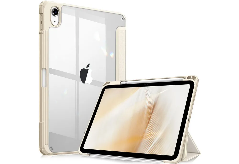 Fintie Tablet-Hülle für iPad 11 Generation 11 Zoll 2025 (A16), iPad 10 Generation 2022 10.9 Zoll, mit Stifthalter, Stoßfeste Hybrid Hülle mit transparenter Hartschale