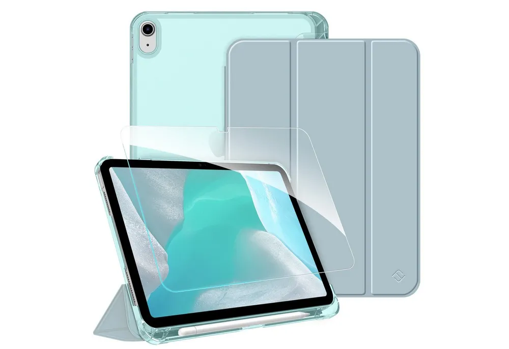 Fintie Tablet-Hülle für iPad 11 Generation 11'' 2025 (A16), iPad 10 Generation 10.9'' 2022, mit Schutzfolie-ultradünne transparente Rückseite Case mit Stifthalter