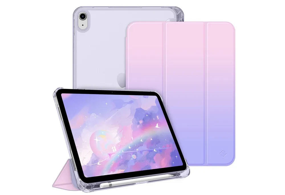 Fintie Tablet-Hülle für iPad 11 Generation 11‘’ 2025 (A16), iPad 10 Generation 10.9'' 2022, ultradünn, mit Stifthalter, transparenter Rückseite, Auto Schlaf/Wach