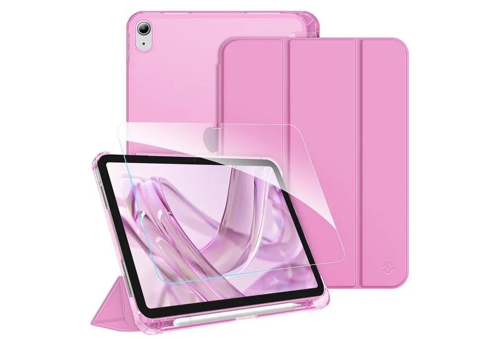 Fintie Tablet-Hülle für iPad 11 Generation 11'' 2025 (A16), iPad 10 Generation 10.9'' 2022, mit Schutzfolie-ultradünne transparente Rückseite Case mit Stifthalter