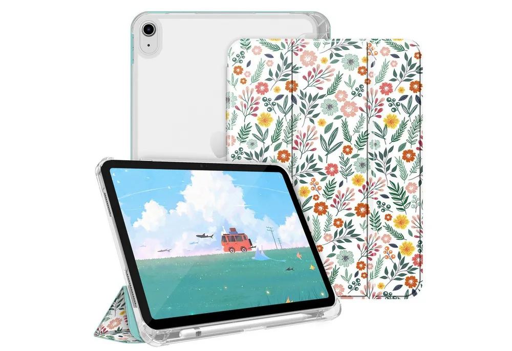 Fintie Tablet-Hülle für iPad 11 Generation 11‘’ 2025 (A16), iPad 10 Generation 10.9'' 2022, ultradünn, mit Stifthalter, transparenter Rückseite, Auto Schlaf/Wach