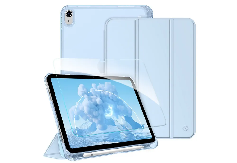 Fintie Tablet-Hülle für iPad 11 Generation 11'' 2025 (A16), iPad 10 Generation 10.9'' 2022, mit Schutzfolie-ultradünne transparente Rückseite Case mit Stifthalter