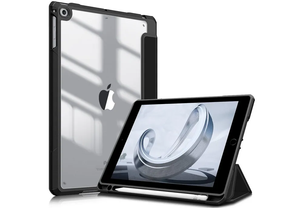 Fintie Tablet-Hülle für iPad 6. Gen 2018/ iPad 5. Gen 2017/ iPad Air 2/ iPad Air 9.7", Hülle mit Stifthalter und transparenter Hartschale auf der Rückseite