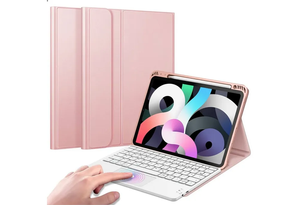 Fintie Tablet-Hülle für iPad Air 11'' M4/M3/M2(2026/2025/2024), iPad Air 5/4 Gen 2022/2020 10.9 Zoll, mit Stifthalter, Magnetische Abnehmbare Deutsche Tastatur mit Touchpad