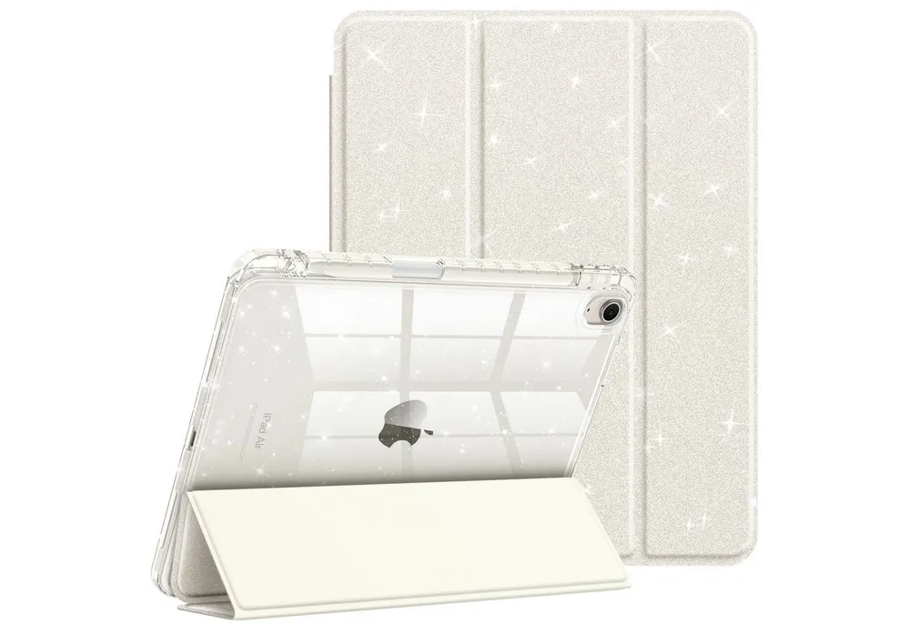 Fintie Tablet-Hülle für iPad Air 11'' M4/M3/M2(2026/2025/2024), iPad Air 5/4 Gen 2022/2020 10,9 Zoll, dünne stoßfeste Case mit Stifthalter, glänzend transparenter Rückseite