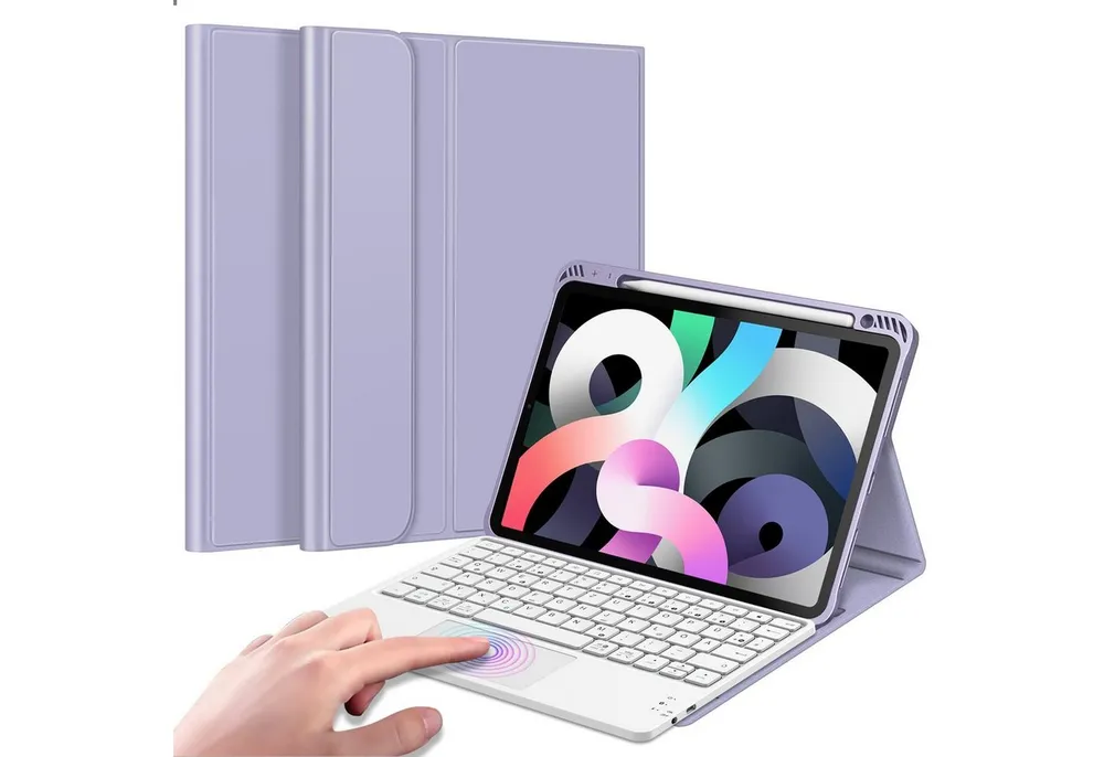 Fintie Tablet-Hülle für iPad Air 11'' M4/M3/M2(2026/2025/2024), iPad Air 5/4 Gen 2022/2020 10.9 Zoll, mit Stifthalter, Magnetische Abnehmbare Deutsche Tastatur mit Touchpad