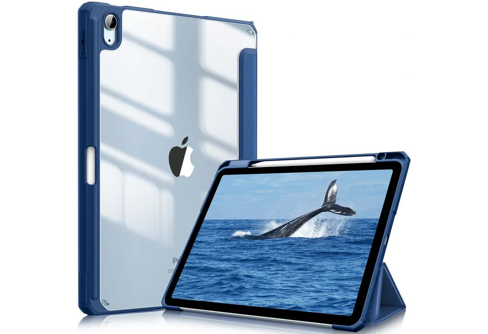 Fintie Tablet-Hülle für iPad Air 11'' M4/M3/M2(2026/2025/2024), iPad Air 5/4 Gen 2022/2020 10.9 Zoll, mit Stifthalter, Hülle mit transparenter Hartschale auf der Rückseite