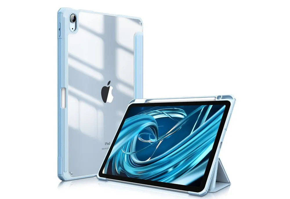 Fintie Tablet-Hülle für iPad Air 11'' M4/M3/M2(2026/2025/2024), iPad Air 5/4 Gen 2022/2020 10.9 Zoll, mit Stifthalter, Hülle mit transparenter Hartschale auf der Rückseite