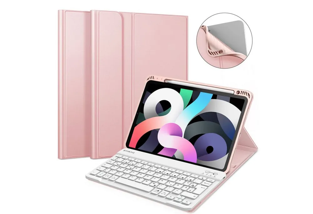 Fintie Tablet-Hülle für iPad Air 11'' M4/M3/M2(2026/2025/2024), iPad Air 5/4 Gen 2022/2020 10,9 Zoll, mit magnetisch abnehmbarer Tastatur, TPU Rückschale mit Stifthalter