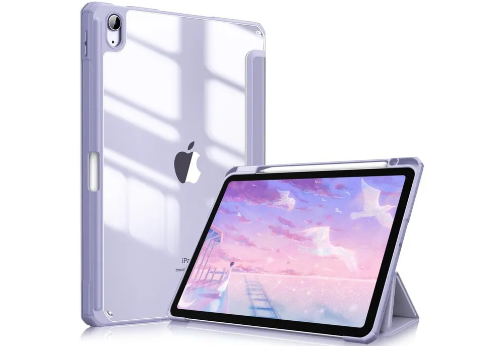 Fintie Tablet-Hülle für iPad Air 11'' M4/M3/M2(2026/2025/2024), iPad Air 5/4 Gen 2022/2020 10.9 Zoll, mit Stifthalter, Hülle mit transparenter Hartschale auf der Rückseite