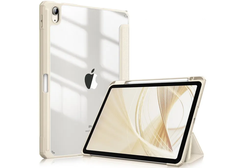 Fintie Tablet-Hülle für iPad Air 11'' M4/M3/M2(2026/2025/2024), iPad Air 5/4 Gen 2022/2020 10.9 Zoll, mit Stifthalter, Hülle mit transparenter Hartschale auf der Rückseite