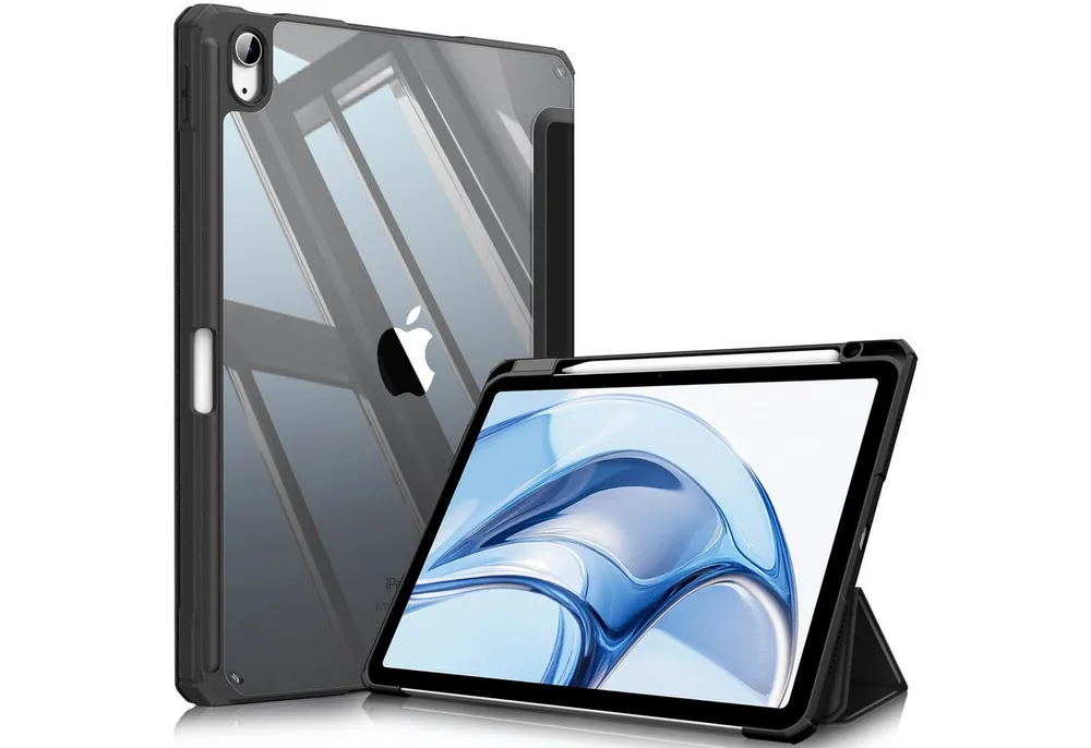 Fintie Tablet-Hülle für iPad Air 11'' M4/M3/M2(2026/2025/2024), iPad Air 5/4 Gen 2022/2020 10.9 Zoll, mit Stifthalter, Hülle mit transparenter Hartschale auf der Rückseite