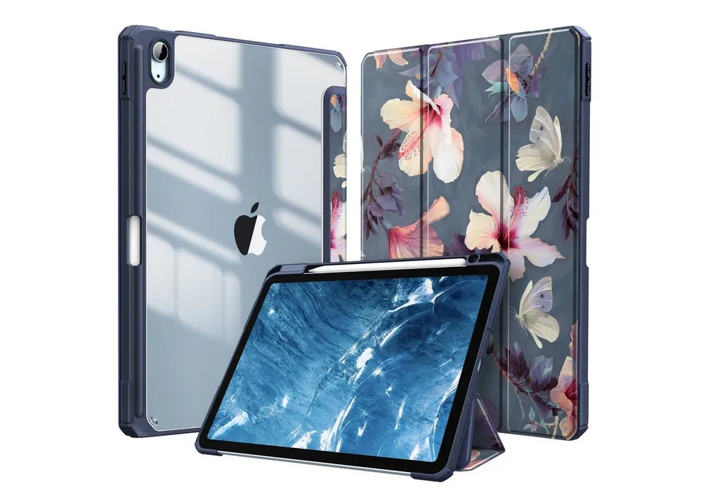 Fintie Tablet-Hülle für iPad Air 11'' M4/M3/M2(2026/2025/2024), iPad Air 5/4 Gen 2022/2020 10.9 Zoll, mit Stifthalter, Hülle mit transparenter Hartschale auf der Rückseite