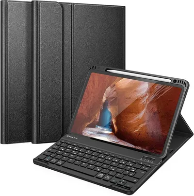 Fintie Tablet-Hülle für iPad Air 11'' M4/M3/M2(2026/2025/2024), iPad Air 5/4 Gen 2022/2020 10,9 Zoll, mit magnetisch abnehmbarer Tastatur, TPU Rückschale mit Stifthalter
