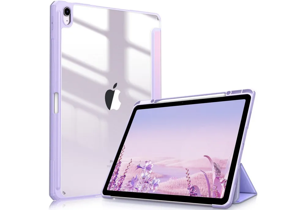 Fintie Tablet-Hülle für iPad Air 13 Zoll M4/M3/M2 (2026/2025/2024) mit Stifthalter, Stoßfeste Hybrid Case mit transparenter Hartschale auf der Rückseite