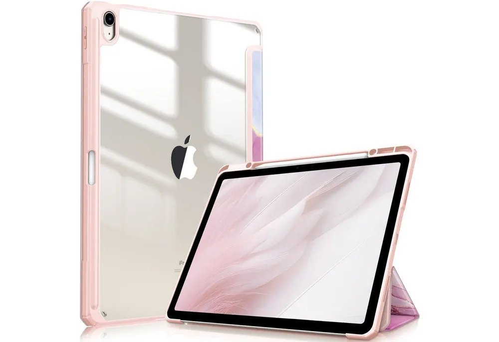 Fintie Tablet-Hülle für iPad Air 13 Zoll M4/M3/M2 (2026/2025/2024) mit Stifthalter, Stoßfeste Hybrid Case mit transparenter Hartschale auf der Rückseite