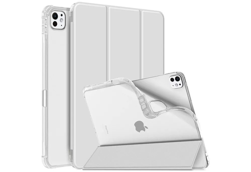 Fintie Tablet-Hülle für iPad Pro 11 Zoll (M5/M4) 2025/2024 mit Stifthalter, TPU Soft Transparenter Rückseite Abdeckung Hülle Intelligent Case