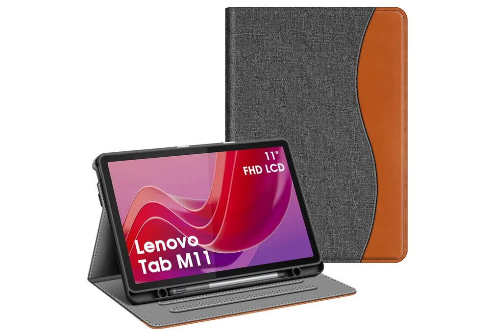 Fintie Tablet-Hülle für Lenovo Tab M11 (TB330) 11 Zoll 2024, Soft TPU Rückseite Gehäuse, mit Dokumentschlitze und Multi-Winkel Ansicht, Nicht für Tab P11 11''