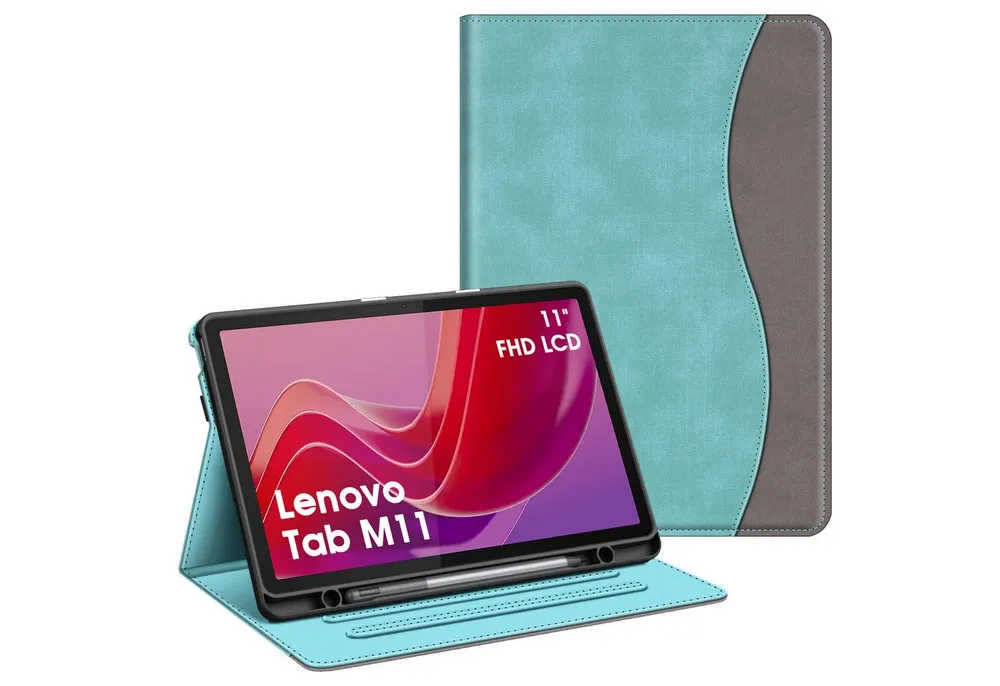 Fintie Tablet-Hülle für Lenovo Tab M11 (TB330) 11 Zoll 2024, Soft TPU Rückseite Gehäuse, mit Dokumentschlitze und Multi-Winkel Ansicht, Nicht für Tab P11 11''