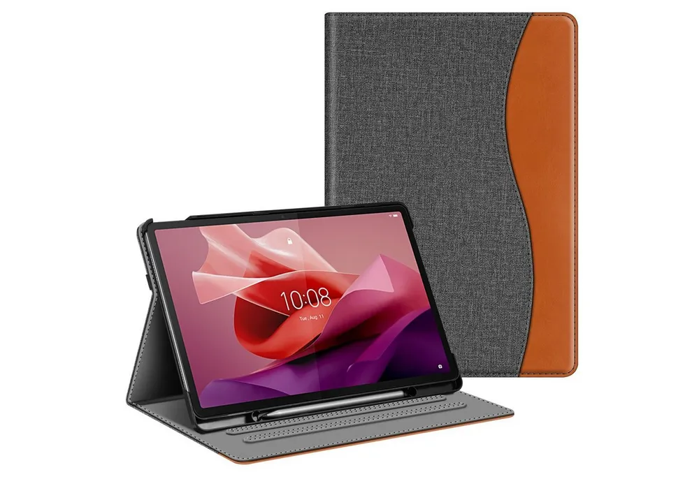 Fintie Tablet-Hülle für Lenovo Tab P12 12,7 Zoll TB370FU 2023, Multi-Winkel Folio Hülle, mit Stifthalter Dokumentschlitze und Auto Schlaf/Wach Funktion