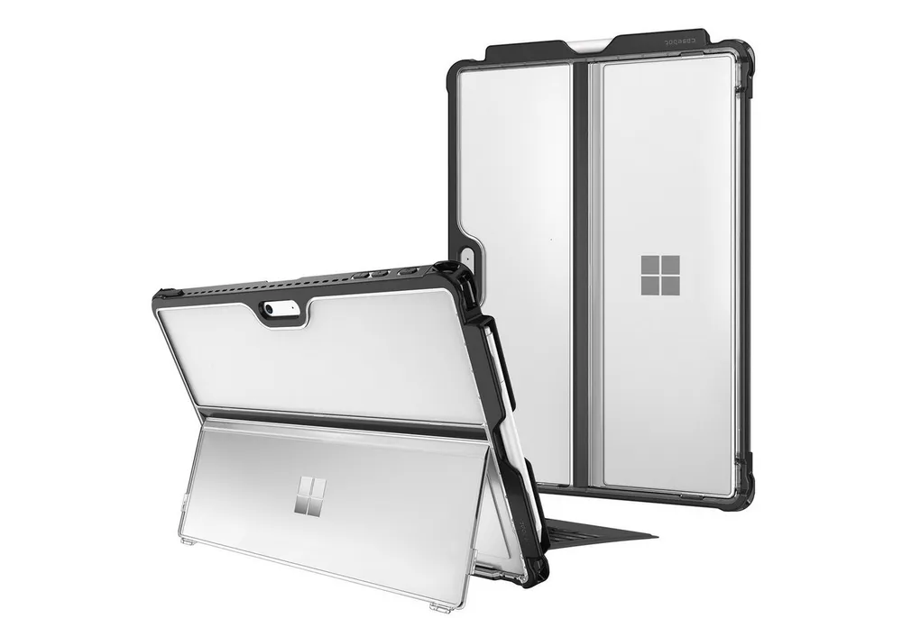 Fintie Tablet-Hülle für Microsoft Surface Pro 7+/7/6/5/Pro LTE 12.3 Zoll, mit Stifthalter, Hartschalen für Original Ständer, Kompatibel mit Type Cover Tastatur