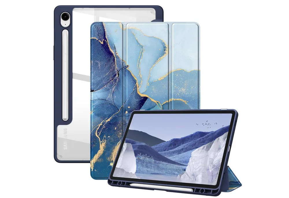 Fintie Tablet-Hülle für Samsung Galaxy Tab S10 Lite/S10 FE/S9 FE 10.9 Zoll & S9 11 Zoll, mit Stifthalter - Stoßfeste Schutzhülle mit transparenter Hartschale