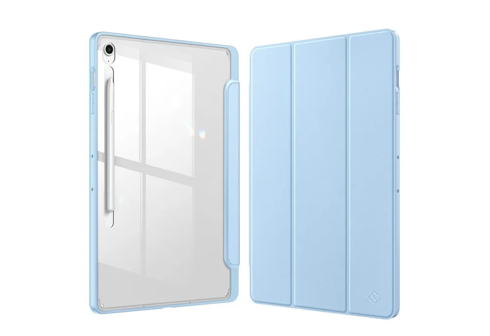 Fintie Tablet-Hülle für Samsung Galaxy Tab S10 FE+ Plus 13.1 Zoll Tablet mit Stifthalter, Stoßfeste Schutzhülle mit Transparenter Hartschale auf der Rückseite