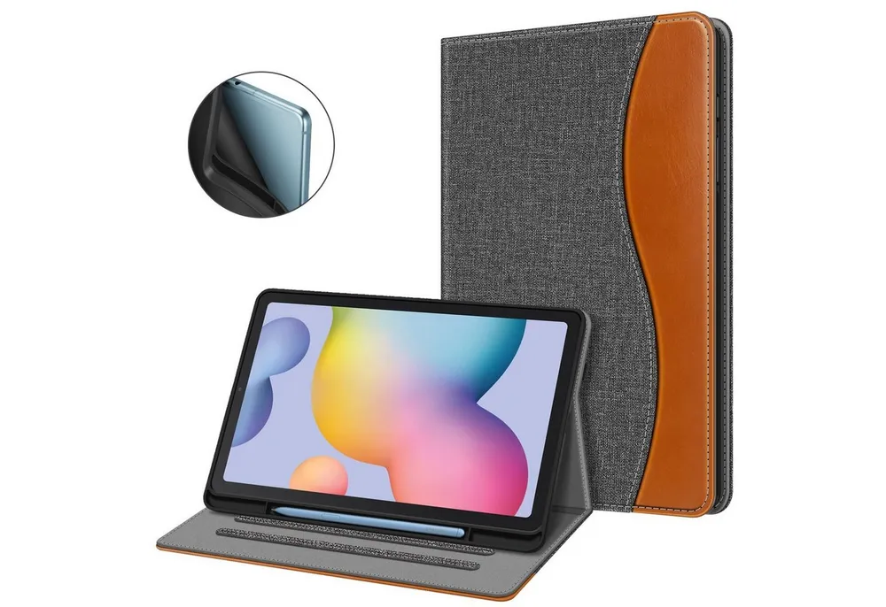 Fintie Tablet-Hülle für Samsung Galaxy Tab S6 Lite 10.4 2024/2022/2020, Soft TPU Rückseite, Schutzhülle mit S Pen Halter und Dokumentschlitze