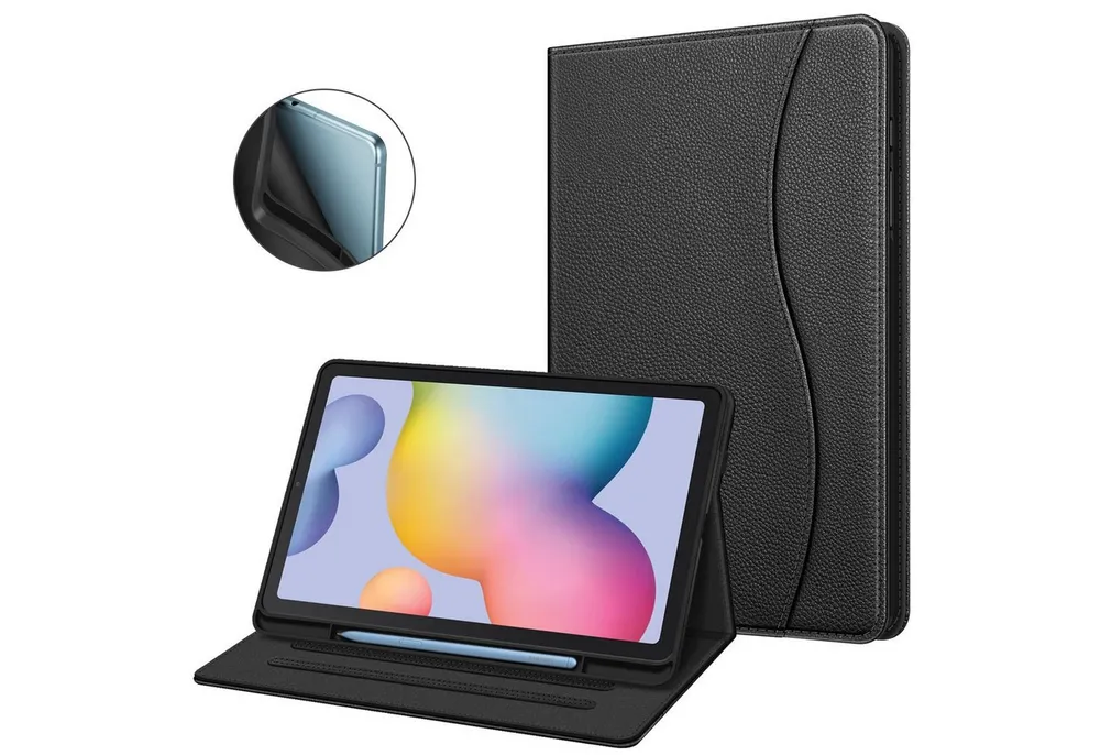 Fintie Tablet-Hülle für Samsung Galaxy Tab S6 Lite 10.4 2024/2022/2020, Soft TPU Rückseite, Schutzhülle mit S Pen Halter und Dokumentschlitze