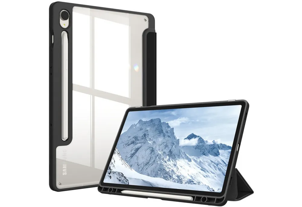 Fintie Tablet-Hülle für Samsung Galaxy Tab S10 Lite/S10 FE/S9 FE 10.9 Zoll & S9 11 Zoll, mit Stifthalter - Stoßfeste Schutzhülle mit transparenter Hartschale
