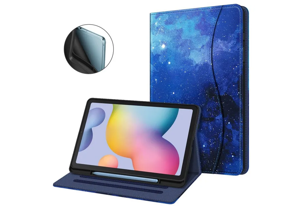 Fintie Tablet-Hülle für Samsung Galaxy Tab S6 Lite 10.4 2024/2022/2020, Soft TPU Rückseite, Schutzhülle mit S Pen Halter und Dokumentschlitze