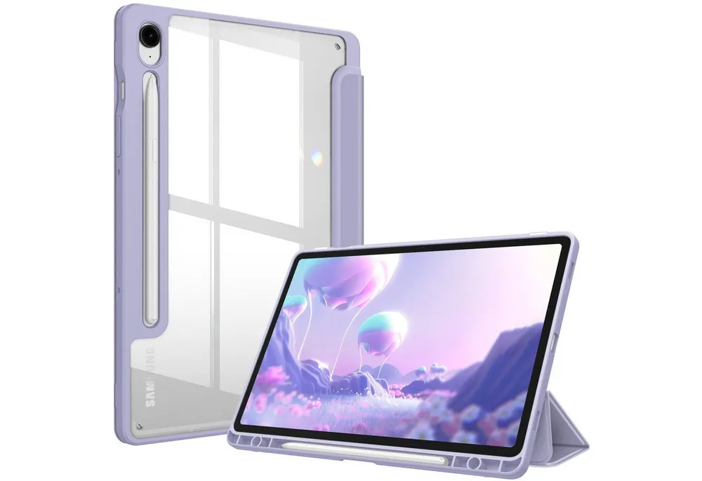 Fintie Tablet-Hülle für Samsung Galaxy Tab S10 Lite/S10 FE/S9 FE 10.9 Zoll & S9 11 Zoll, mit Stifthalter - Stoßfeste Schutzhülle mit transparenter Hartschale