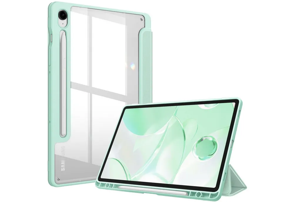 Fintie Tablet-Hülle für Samsung Galaxy Tab S10 Lite/S10 FE/S9 FE 10.9 Zoll & S9 11 Zoll, mit Stifthalter - Stoßfeste Schutzhülle mit transparenter Hartschale