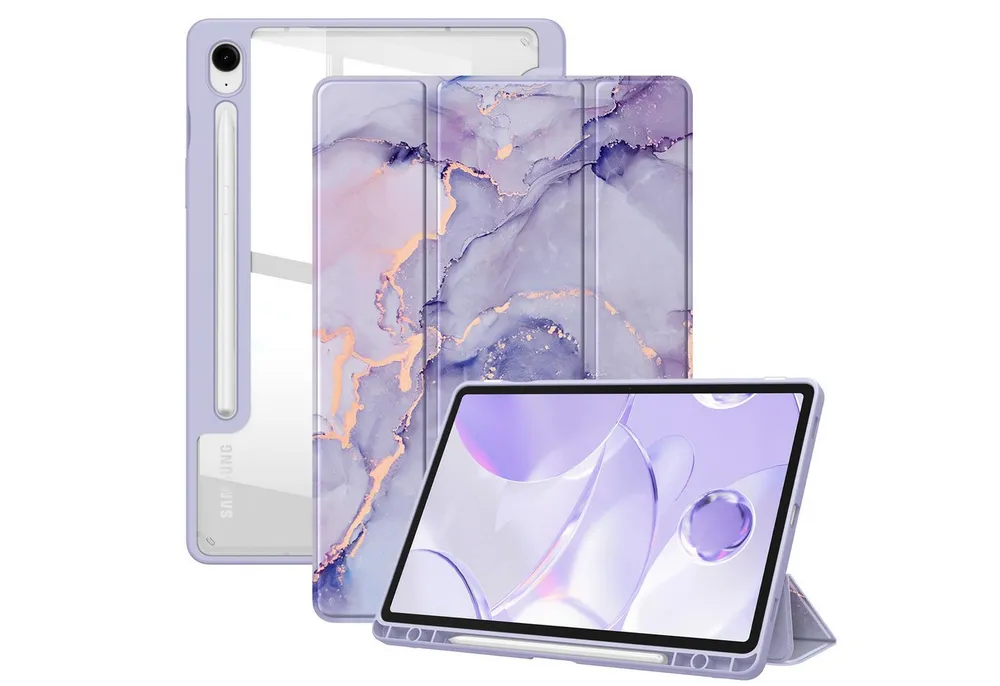 Fintie Tablet-Hülle für Samsung Galaxy Tab S10 Lite/S10 FE/S9 FE 10.9 Zoll & S9 11 Zoll, mit Stifthalter - Stoßfeste Schutzhülle mit transparenter Hartschale