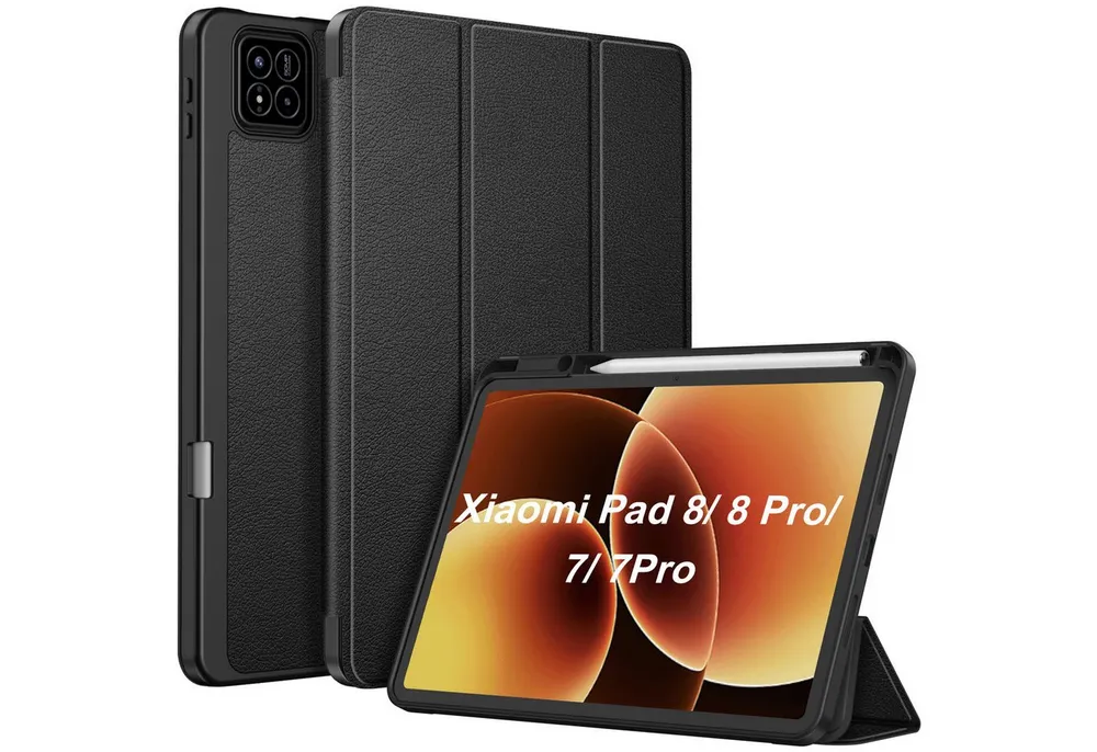Fintie Tablet-Hülle für Xiaomi Pad 8 / Pad 8 Pro 2025 / Pad 7 / Pad 7 Pro 2024 11.2 Zoll, Ultradünne TPU Rückseite Abdeckung, mit Stifthalter, Auto Schlaf/Wach