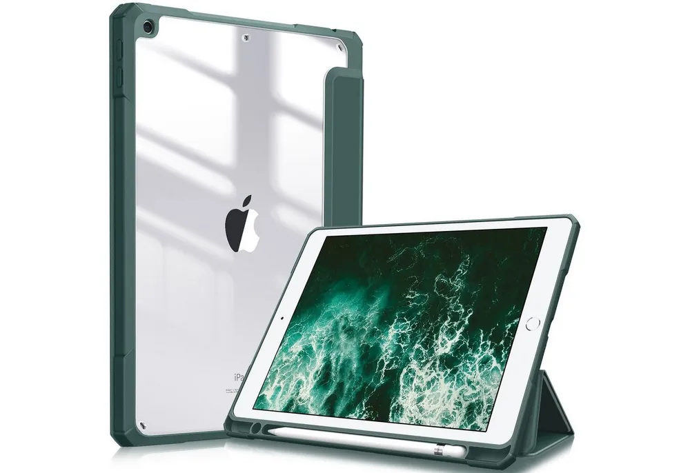 Fintie Tablet-Hülle Hybrid Hülle für 10.2 Zoll iPad 9. Gen 2021/8. Gen 2020/7. Gen 2019, mit Stifthalter - Stoßfeste Schutzhülle mit transparenter Hartschale