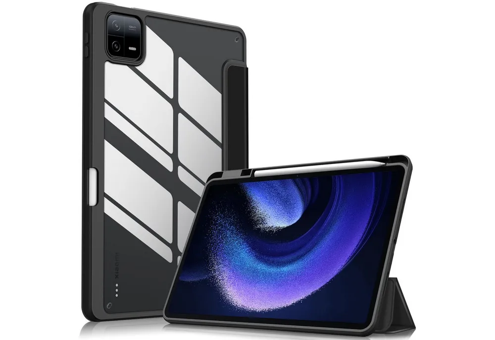 Fintie Tablet-Hülle Hybrid Hülle für Xiaomi Pad 6 / Xiaomi Pad 6 Pro 11 Zoll 2023, Stoßfeste Abdeckung mit Transparent Hartschalen Rückseite, Stifthalter
