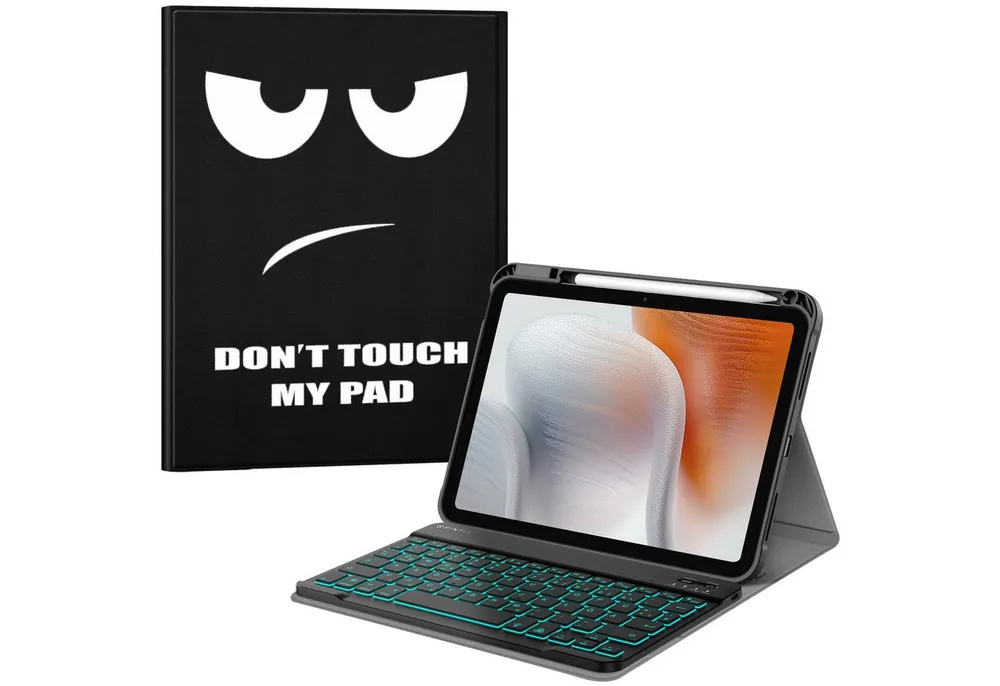 Fintie Tablet-Hülle mit Tastatur für iPad 11 Generation 2025 11'', iPad 10 Gen 2022 10.9'' 11 Zoll/10.9 Zoll, 7-farbige Hintergrundbeleuchtung, Magnetische Bluetooth-Keyboard