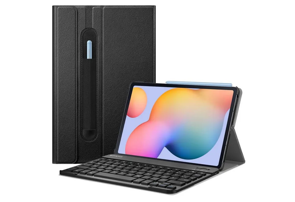 Fintie Tablet-Hülle mit Tastatur für Samsung Galaxy Tab S6 Lite 10,4 Zoll 2024/2022/2020, Keyboard Cover mit Magnetisch Abnehmbarer Deutscher Bluetooth Tastatur