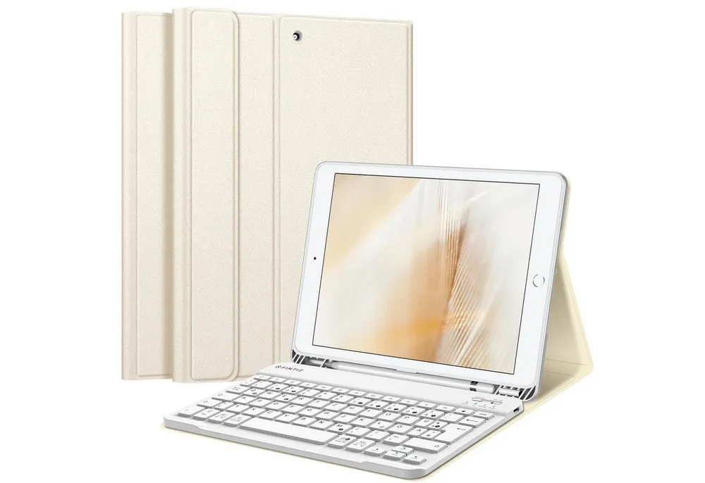 Fintie Tablet-Hülle Tastatur TPU Hülle für iPad 10.2 Zoll(9/8/7 Generation-2021/2020/2019), mit Pencil Halter und magnetisch Tastatur mit QWERTZ Layout
