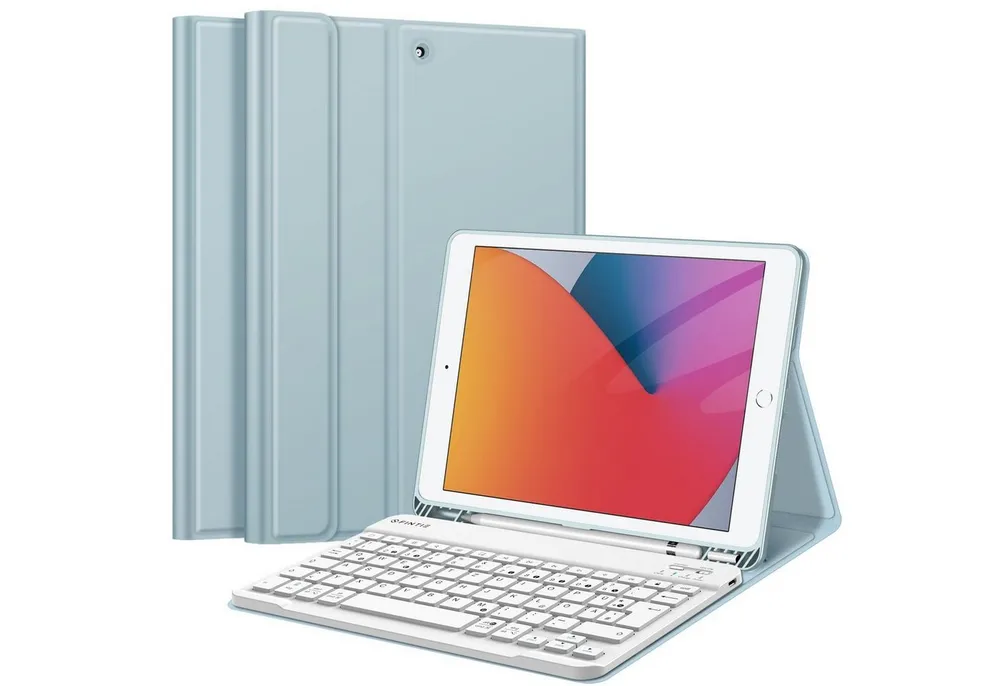 Fintie Tablet-Hülle Tastatur TPU Hülle für iPad 10.2 Zoll(9/8/7 Generation-2021/2020/2019), mit Pencil Halter und magnetisch Tastatur mit QWERTZ Layout