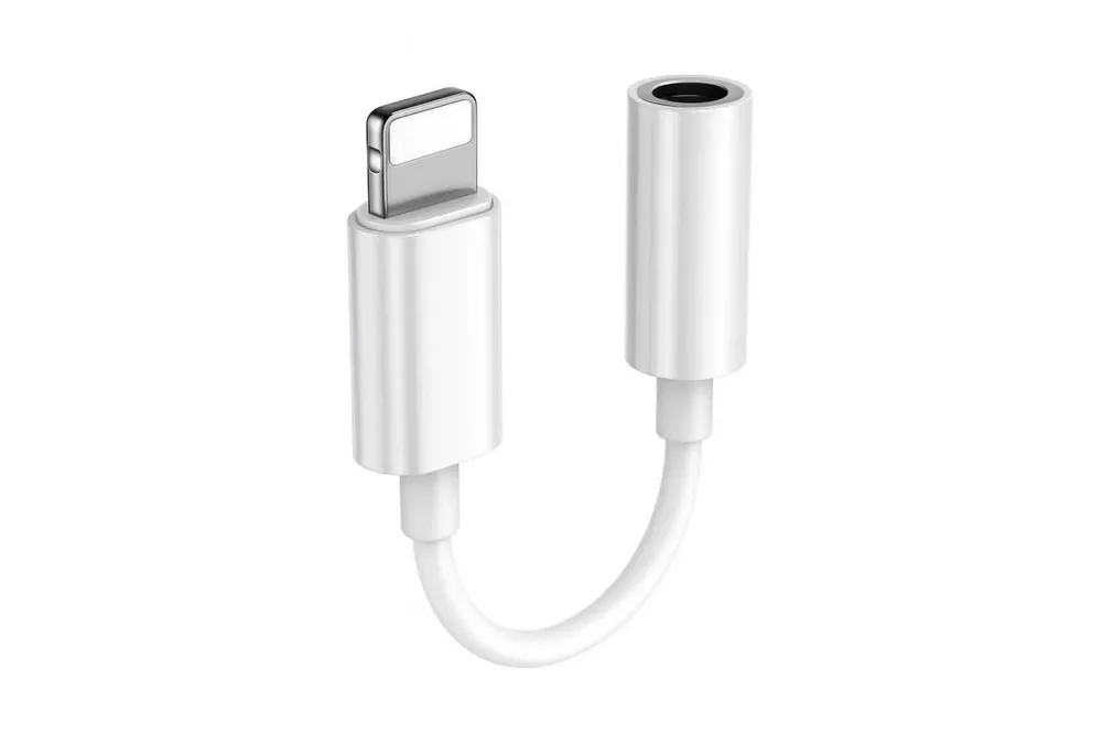 Firelia AUX-Adpater Lightning auf 3,5-mm Klinkenstecker Audio-Adapter Lightning zu 3,5-mm-Klinke, Für iPhone und iPad, Weiß