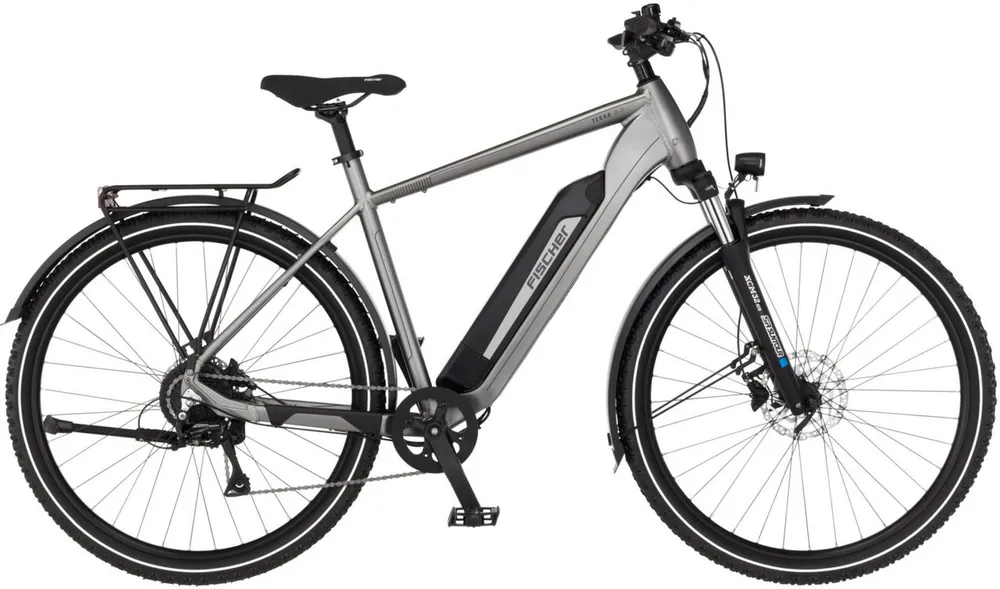 FISCHER Fahrrad E-Bike ATB TERRA 2.2 688 55 ACTIVE, 8 Gang Shimano ACERA Schaltwerk, Heckmotor, 688 Wh, (mit Akku-Ladegerät, mit Werkzeug), Pedelec, Elektrofahrrad für Damen und Herren