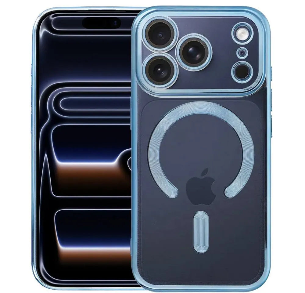 FITSU Handyhülle Schutzhülle für iPhone 17 Pro mit Kameraschutz MagSafe kompatibel 6,3 Zoll, Transparente Schutzhülle für Apple iPhone 17 Pro mit farbigen Rahmen