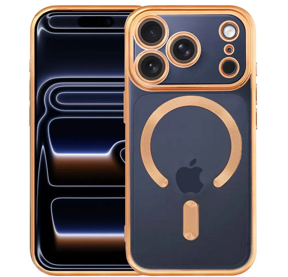 FITSU Handyhülle Schutzhülle für iPhone 17 Pro mit Kameraschutz MagSafe kompatibel 6,3 Zoll, Transparente Schutzhülle für Apple iPhone 17 Pro mit farbigen Rahmen