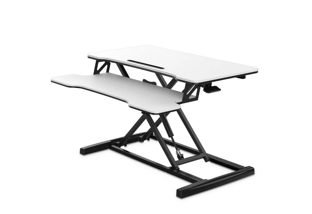 FITUEYES Monitorständer 91,5 cm breite, Bildschirmerhöhung, Schreibtischaufsatz, (höhenverstellbar, mit integrierter Handy-Nut, rutschfeste Füße)