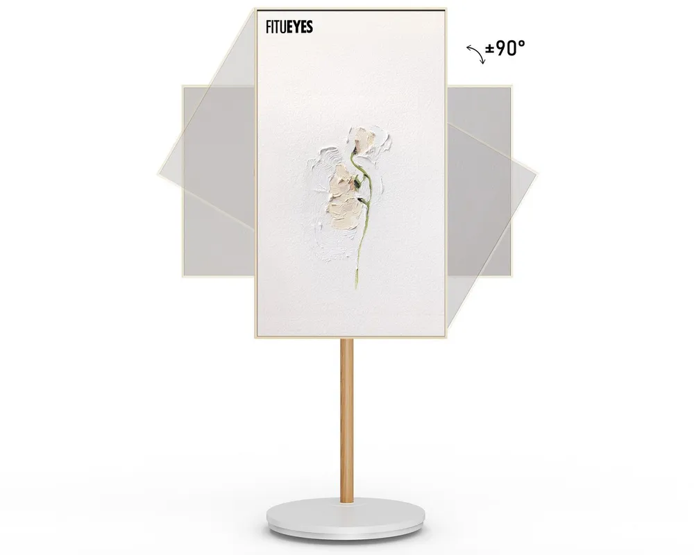 FITUEYES TV-Ständer drehbare, mobile TV-Halterung mit Rollen, 24-48 Zoll, (bis 48,00 Zoll, höhenverstellbar, ±15° neigbar, ±90° drehbar)