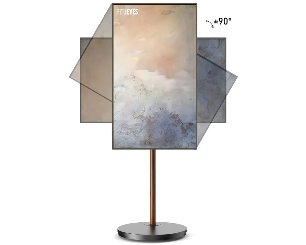 FITUEYES TV-Ständer drehbare, mobile TV-Halterung mit Rollen, 24-48 Zoll, (bis 48,00 Zoll, höhenverstellbar, ±15° neigbar, ±90° drehbar)