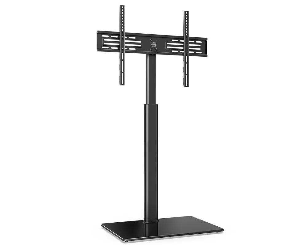 FITUEYES TV-Ständer höhenverstellbar, ±35° schwenkbar, 32-60 Zoll, (bis 60,00 Zoll, 8 Höhenstufen von 103,5 bis 121,5 cm, rutschfeste Gummifüße)