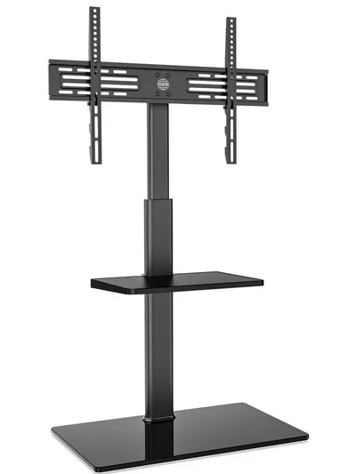 FITUEYES TV-Ständer mit höhenverstellbarer Ablage, 32-60 Zoll, (bis 60,00 Zoll, höhenverstellbar, ±35° schwenkbar, rutschfeste Füße)